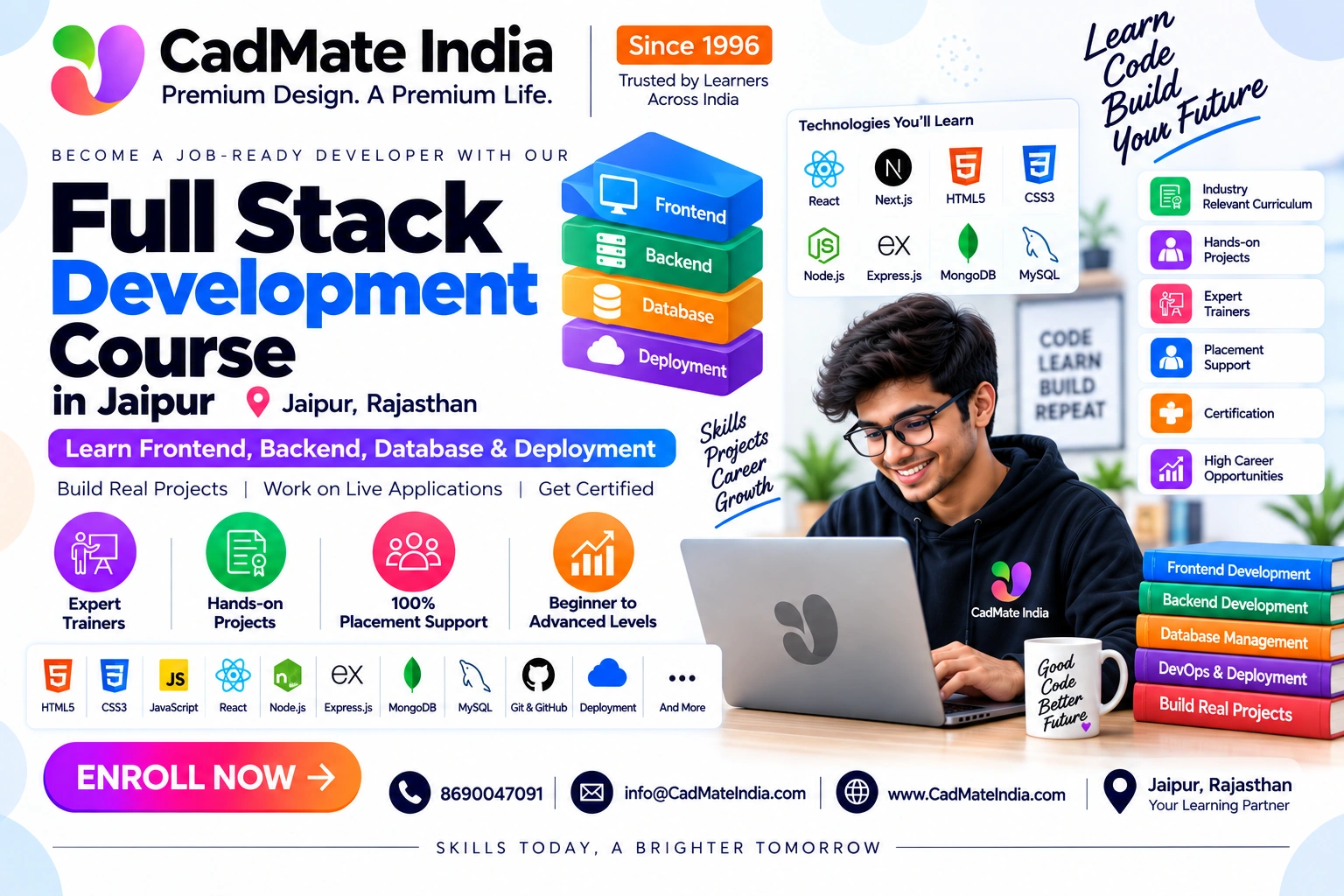 Full Stack Development course in Jaipur at CadMate India